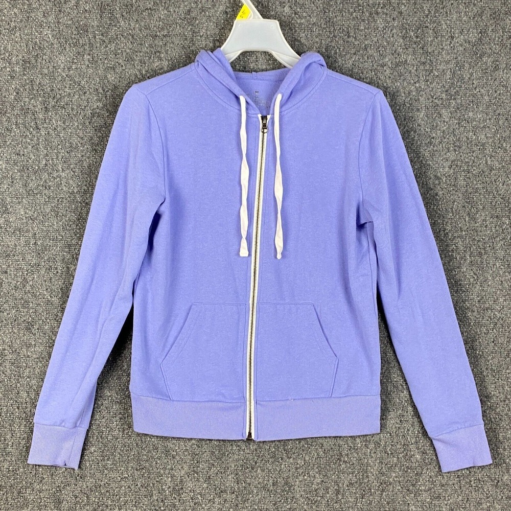 Flirtitude Hoodie Girls Medium Active Full‎ Zip Blue Drawstring Cotton Blend M